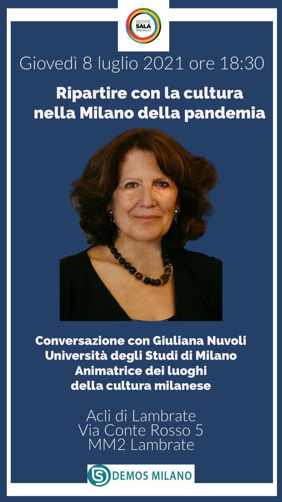 Giuliana Nuvoli conversazione Ripartire con la cultura nella Milano delle pandemia